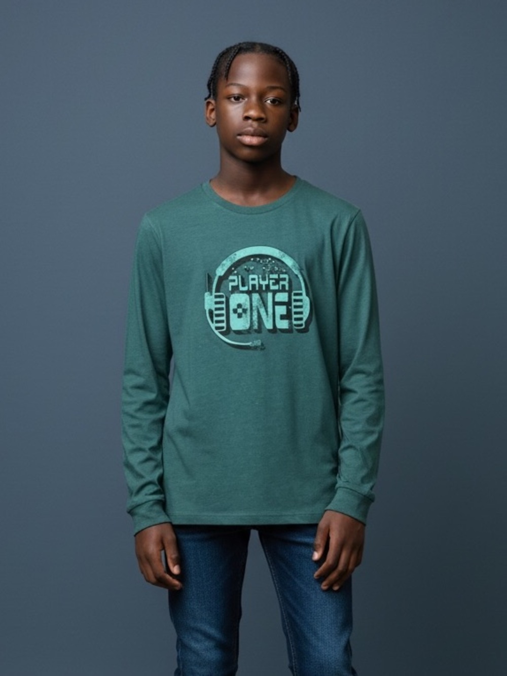 Cat and Jack Long Sleeved Cotton Graphic T-Shirt